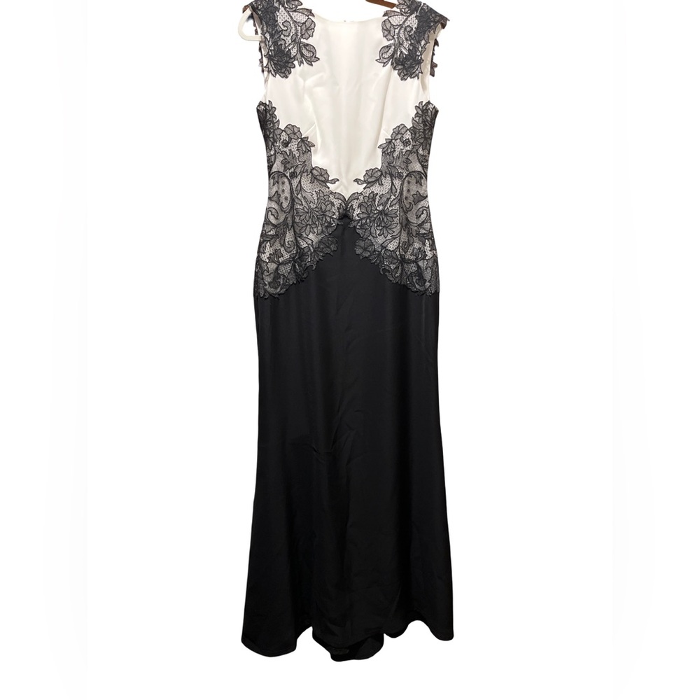 Tadashi Shoji Black and White Lace Gown